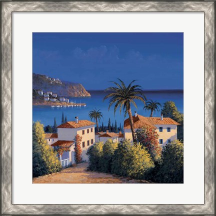 Framed Mediterranean Morning Shadows I Print