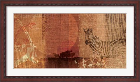 Framed Safari Sunset I Print