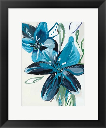 Framed Flowers of Azure II Print