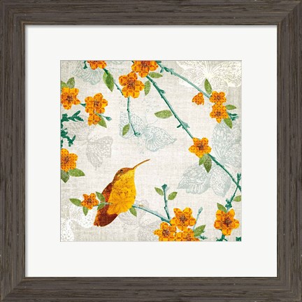 Framed Birds and Butterflies III Print