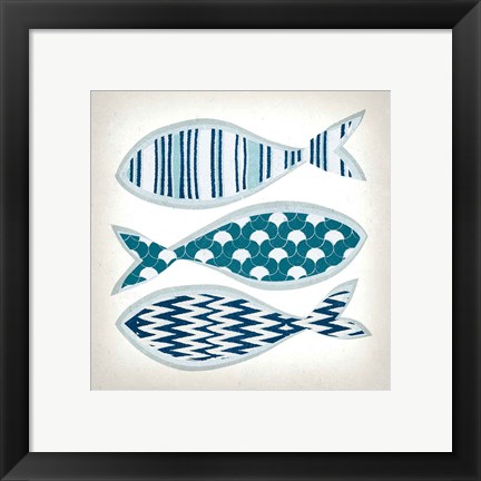 Framed Fish Patterns I Print