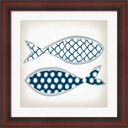 Framed Fish Patterns II Print