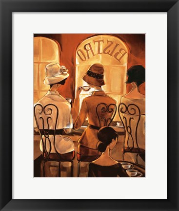 Framed Rendez-vous au Bistro Print