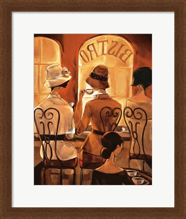 Framed Rendez-vous au Bistro Print