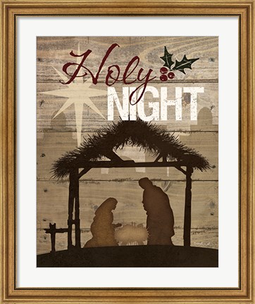 Framed Holy Night Nativity Print