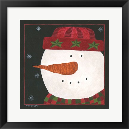 Framed Snowman I Print