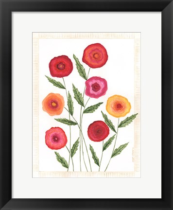 Framed Bright Poppies I Print