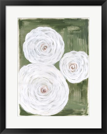 Framed Big White Flowers I Print