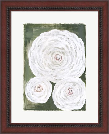 Framed Big White Flowers II Print