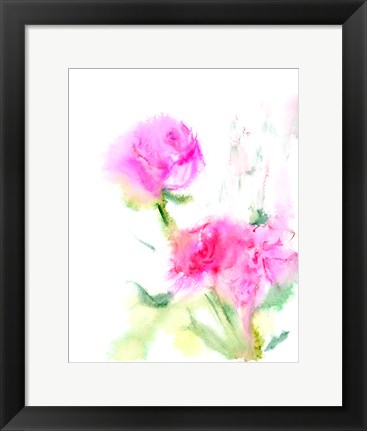 Framed Pink Flowers Print