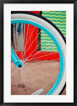 Framed Blue Bicycle Print