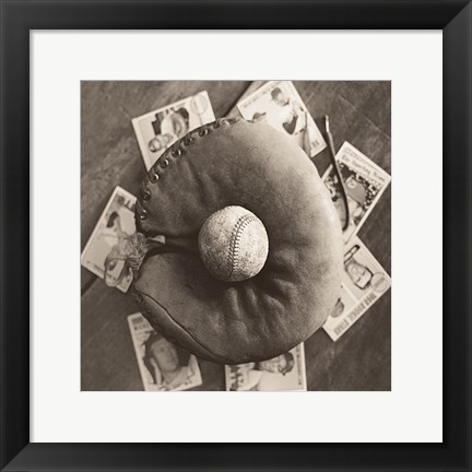 Framed Baseball Cards Print