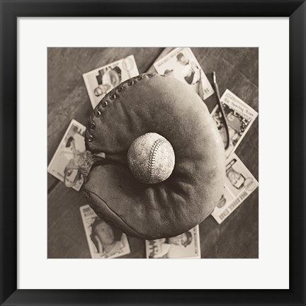 Framed Baseball Cards Print