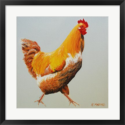 Framed Blonde Chicken Print