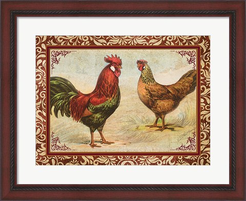 Framed Chicken I Print