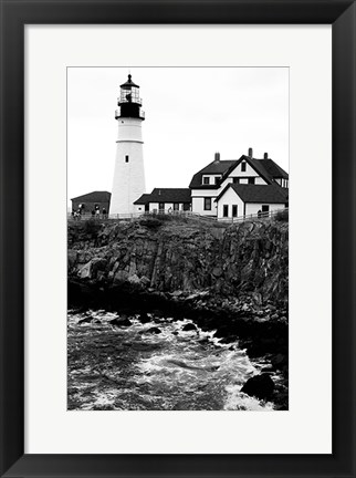 Framed Black and Lighthouse Print