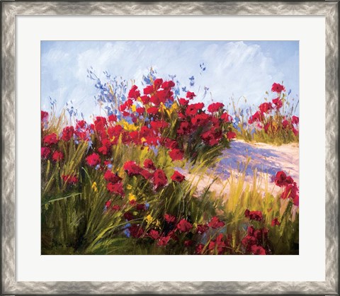 Framed Red Poppies and Wild Flowers Print