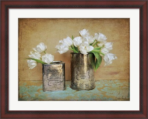 Framed Vintage Tulips I Print