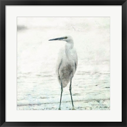 Framed Beach Heron Print