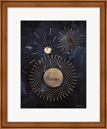 Framed Gold Celestial Rays III Print