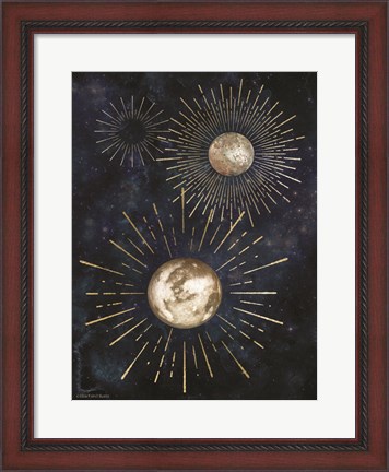 Framed Gold Celestial Rays IV Print