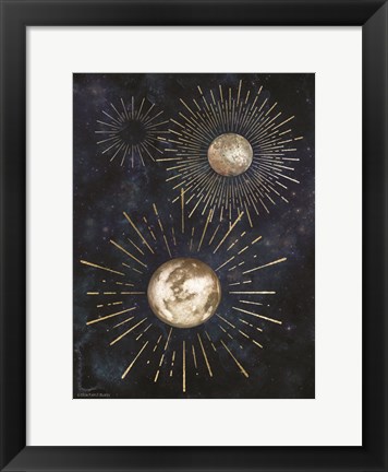 Framed Gold Celestial Rays IV Print