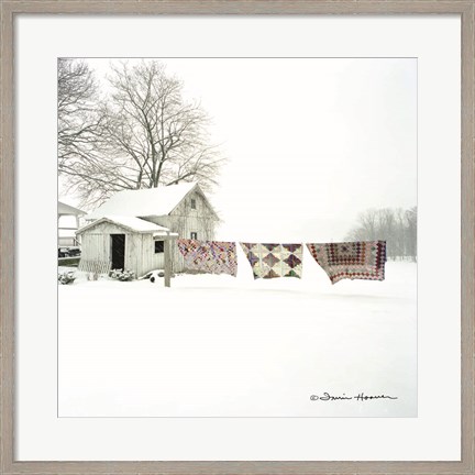 Framed Quilts in Snow Print