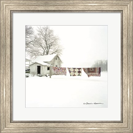 Framed Quilts in Snow Print