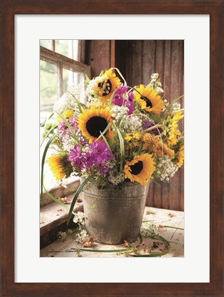 Framed Wildflowers in Bucket Print