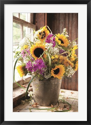 Framed Wildflowers in Bucket Print