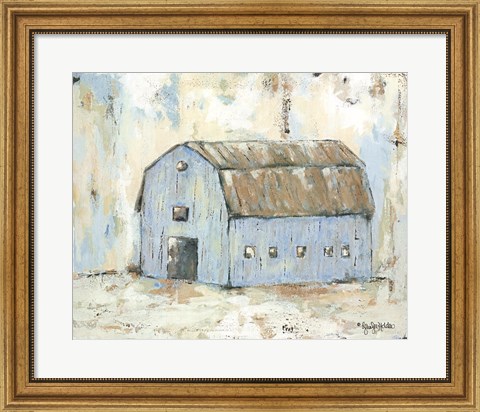 Framed Blue Barnyard Print
