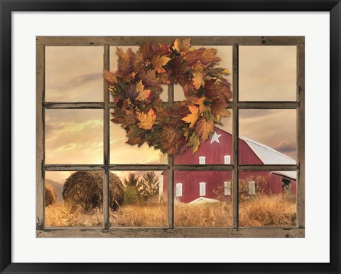 Framed Fall Window View Print