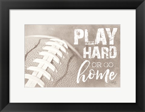 Framed Football - Play Hard Print