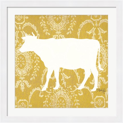 Framed Cow Silhouette Print