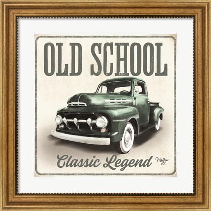 Framed Old School Vintage Trucks III Print