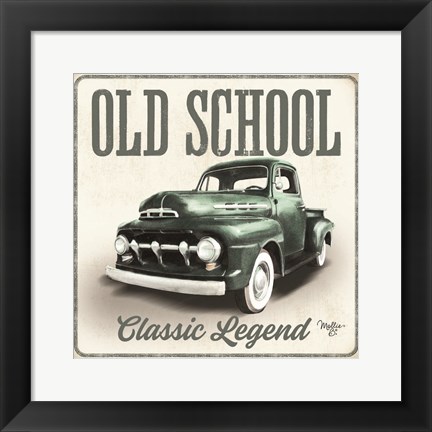 Framed Old School Vintage Trucks III Print