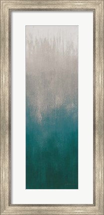 Framed Silver Wave I Green Gray Print