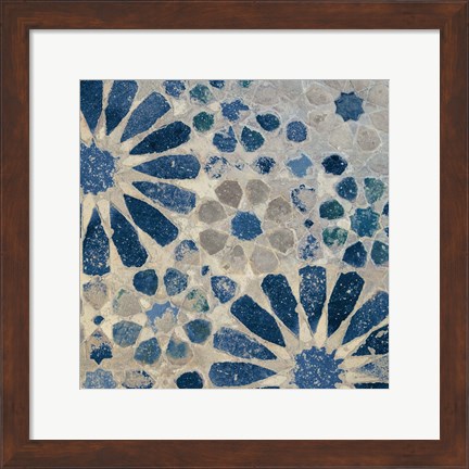 Framed Alhambra Tile II Stone Print