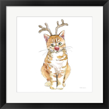 Framed Christmas Kitties III Square Print