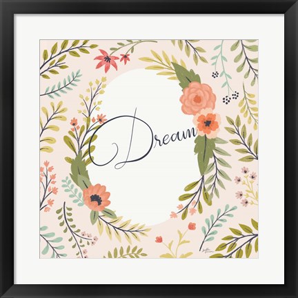 Framed Retro Garden II Pale Blush Dream Print