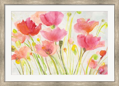 Framed Fluorescent Poppies Print