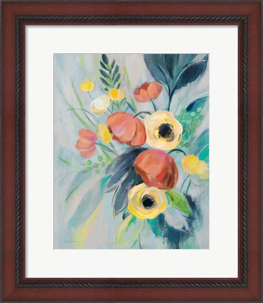 Framed Colorful Elegant Floral II Print