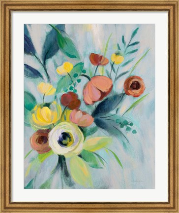 Framed Colorful Elegant Floral I Print