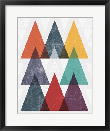 Framed Mod Triangle III v2 Retro II Print