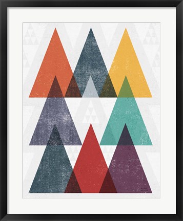 Framed Mod Triangle III v2 Retro II Print