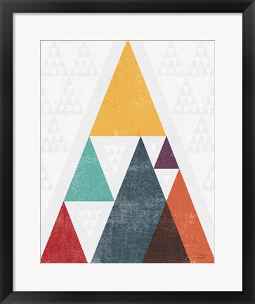 Framed Mod Triangle III v2 Retro I Print