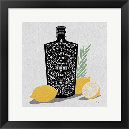 Framed Fruity Spirits Gin Print