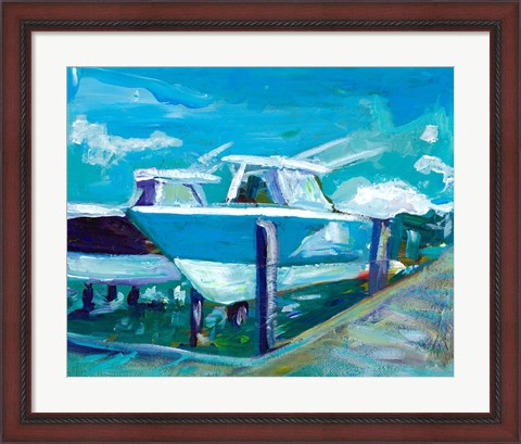 Framed Docked Boats Print