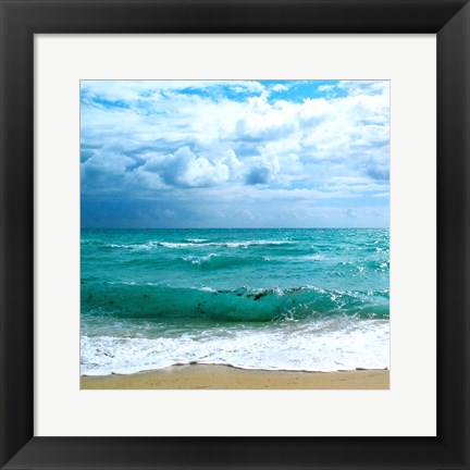 Framed Teal Surf II Print