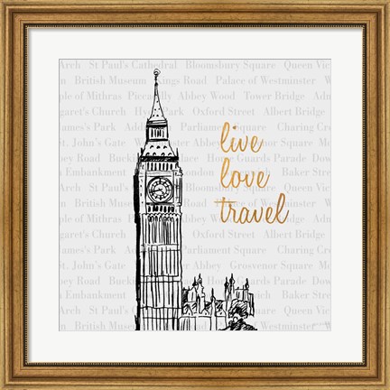 Framed Live Love Travel Print